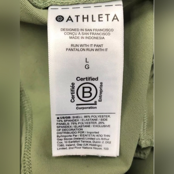 Athleta Run With It Pant Eucalyptus Green Tapered Joggers Size L MSRP $98 - Picture 7 of 7